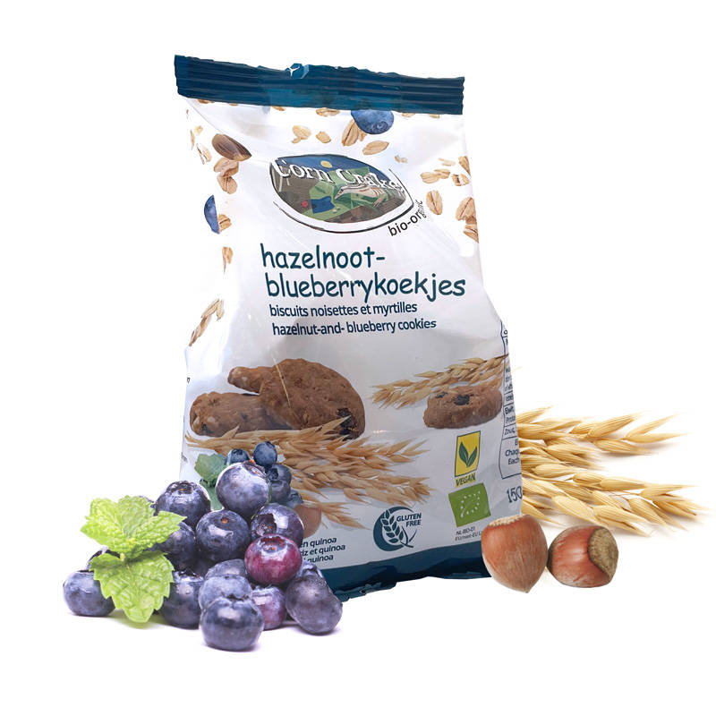 Bio vegan & glutenvrije hazelnoot -blueberrykoekjes – Corn Crake