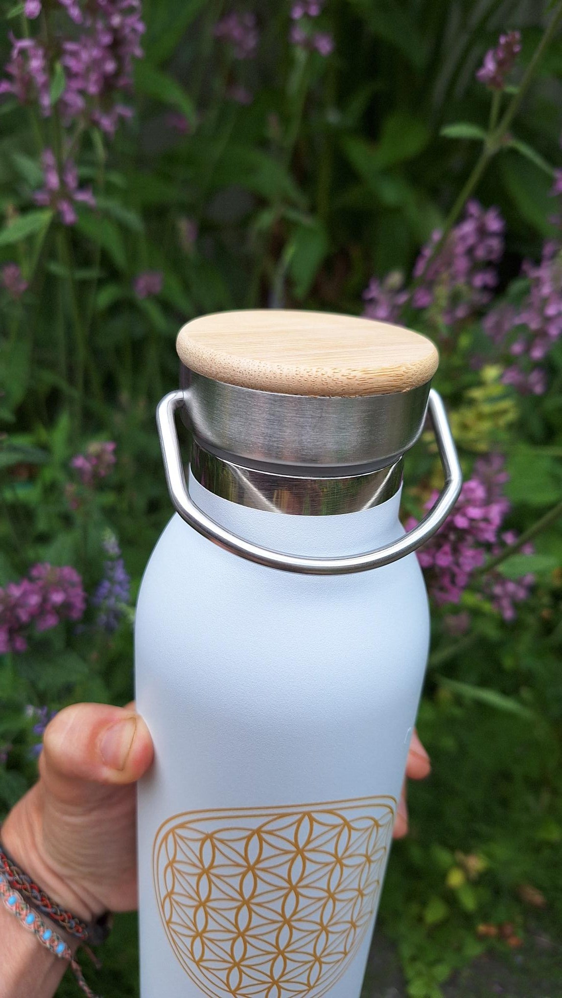 Bodhi Thermosfles "Flower of Life" White 600 ml - Bodynova