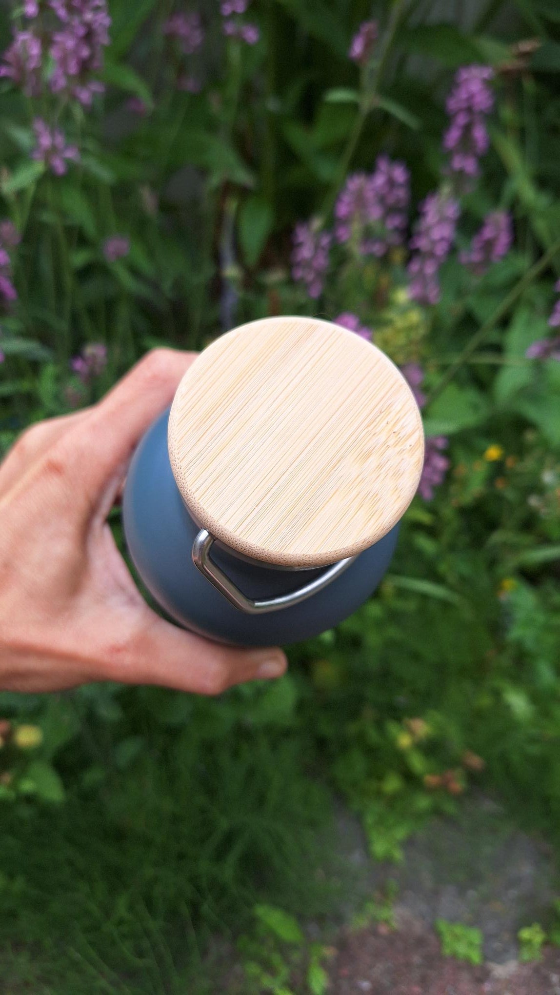 Bodhi Thermosfles "Flower of Life" Antraciet 1000 ml - Bodynova