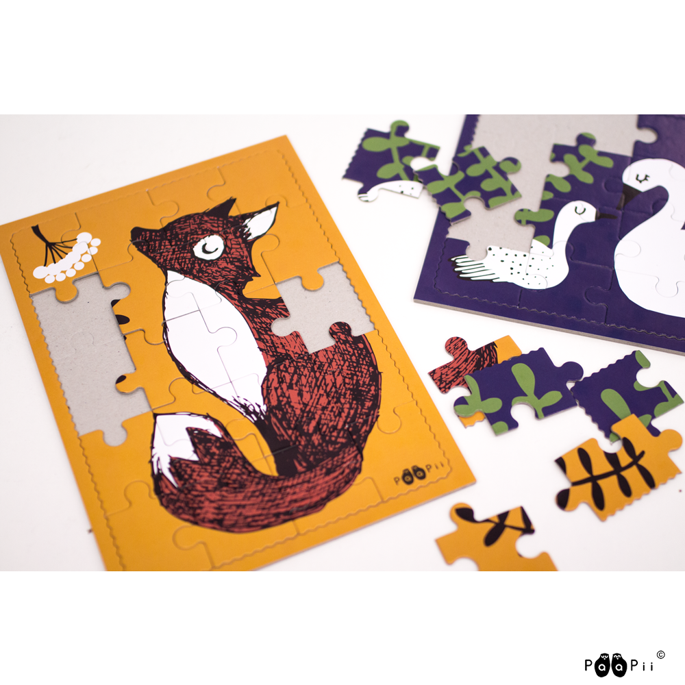 Puzzle Postcard Nuutti Ochre – Paapii Design