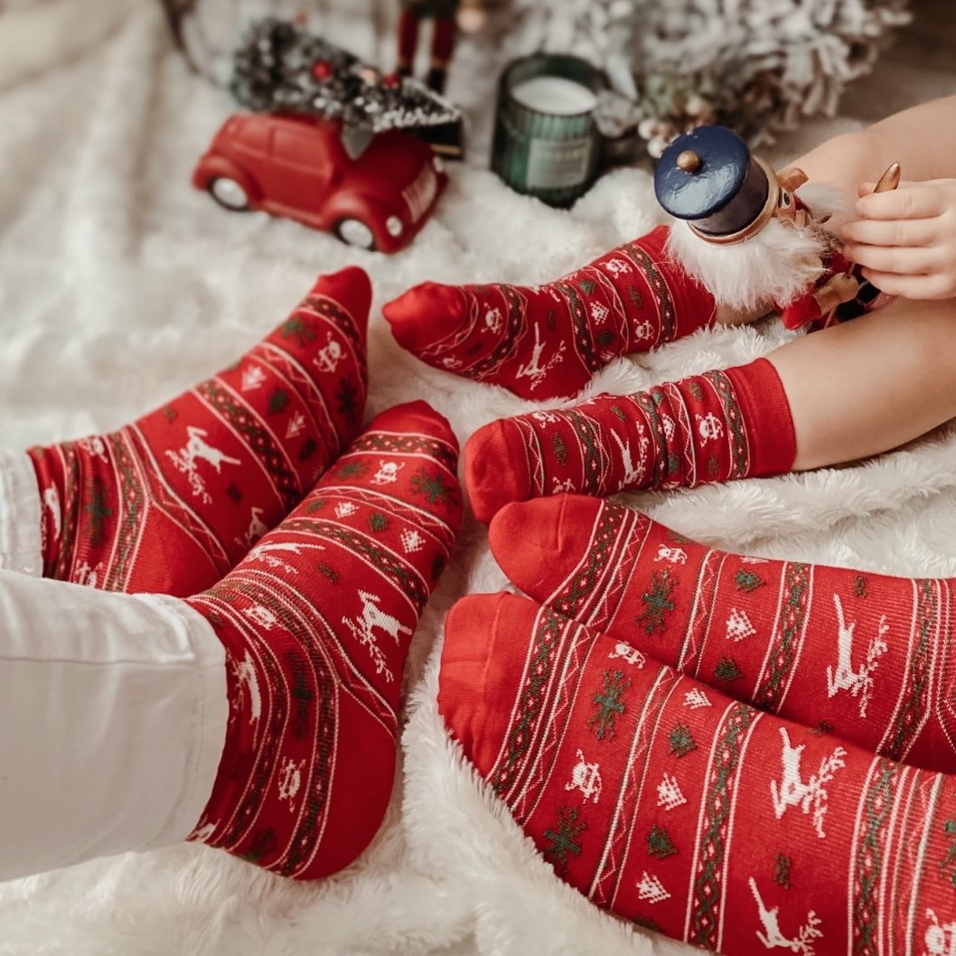 Elves & Reindeers Socks / Baby / Kids / Adult - Faves. Socks&Friends