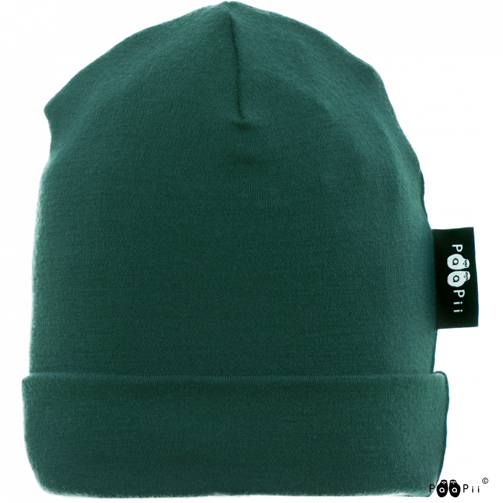 Muts / Beanie merinowol Dark Green – Paapii Design