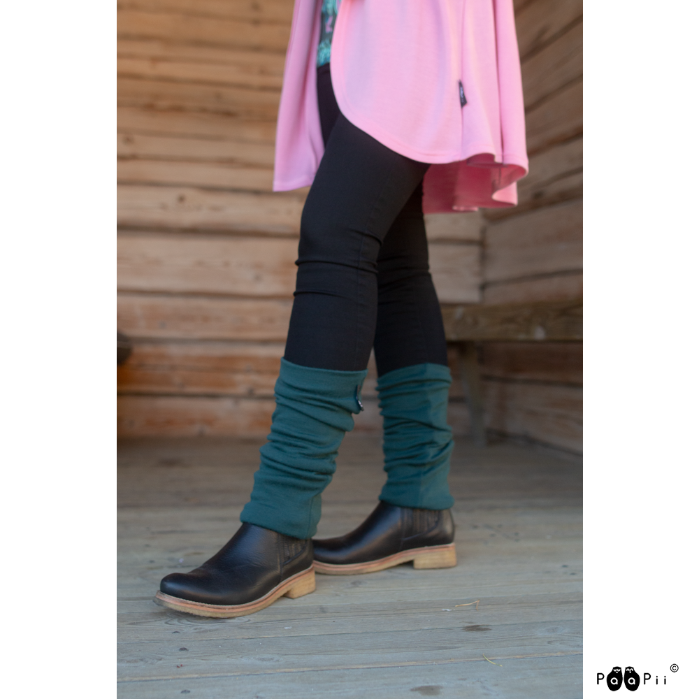 Beenwarmers / Leg Warmers 100% Merinowol Dark Green – Paapii Design