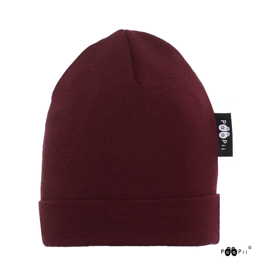 Muts / Beanie merinowol Beetroot – Paapii Design