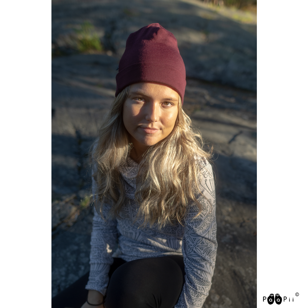 Muts / Beanie merinowol Beetroot – Paapii Design