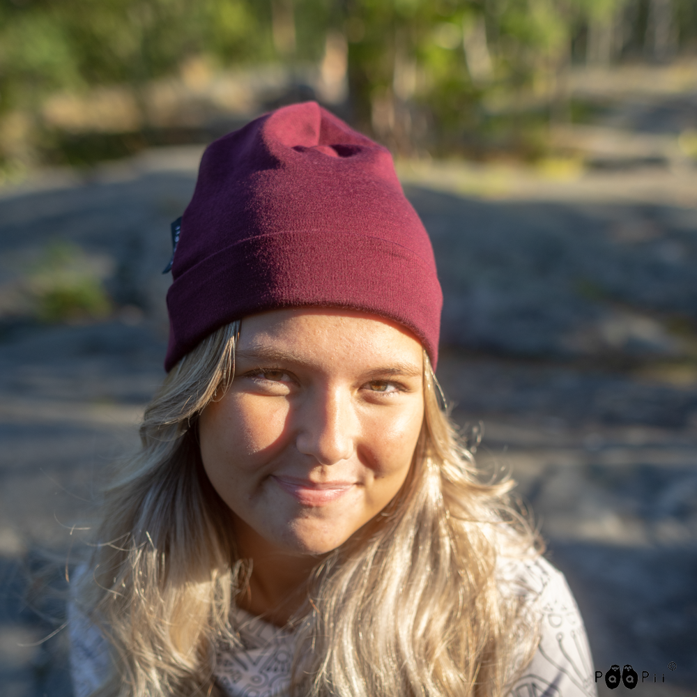 Muts / Beanie merinowol Beetroot – Paapii Design