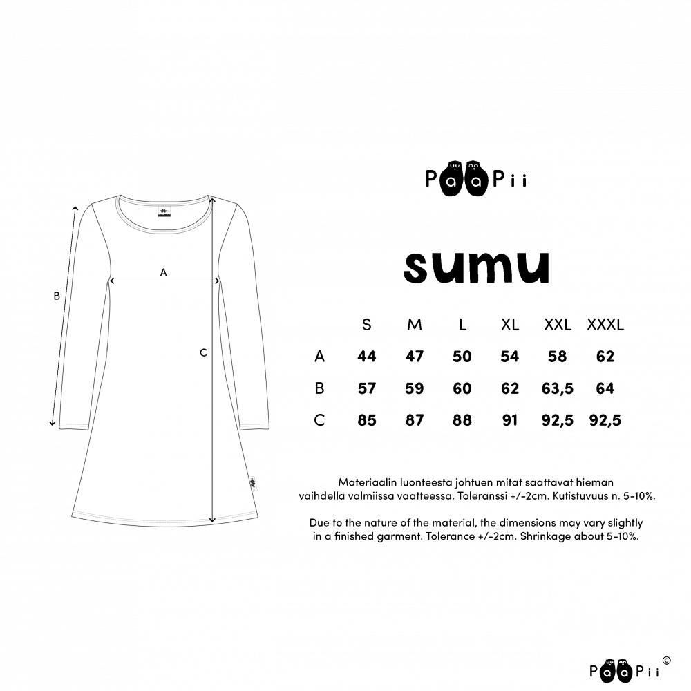 Tuniek SUMU Tunic Crow Dark Green S-XXXL - Paapii Design