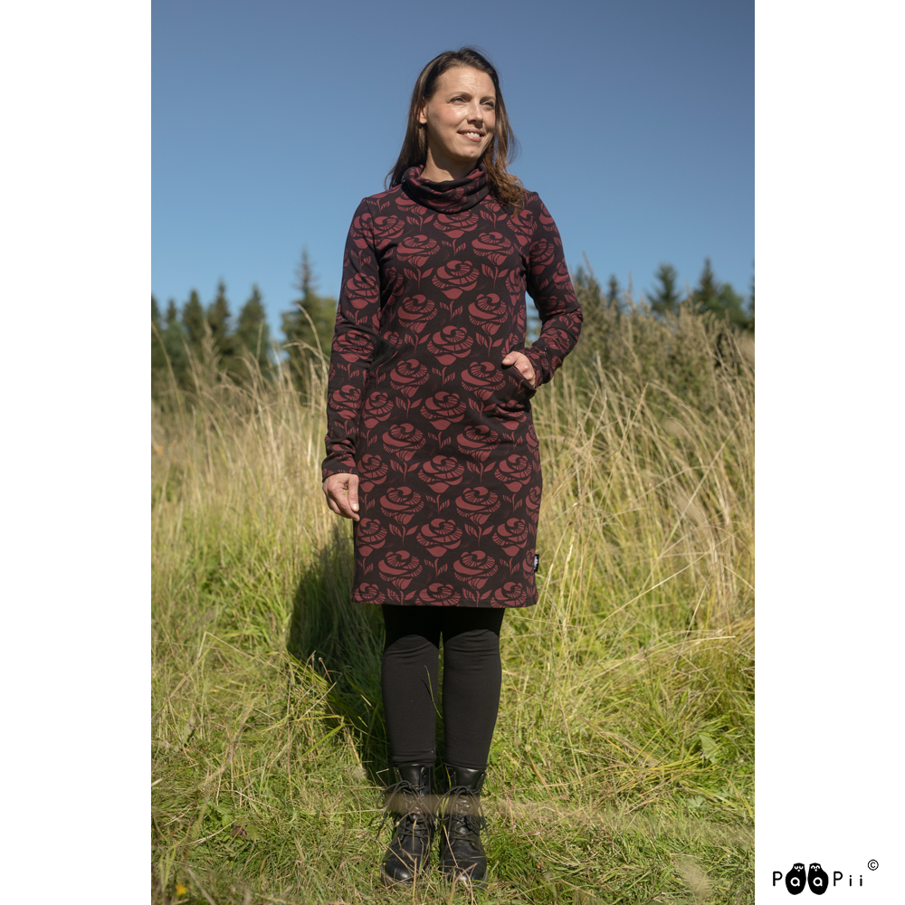 Jurk ROUTA knit dress Rose Beetroot S-XXXL - Paapii Design