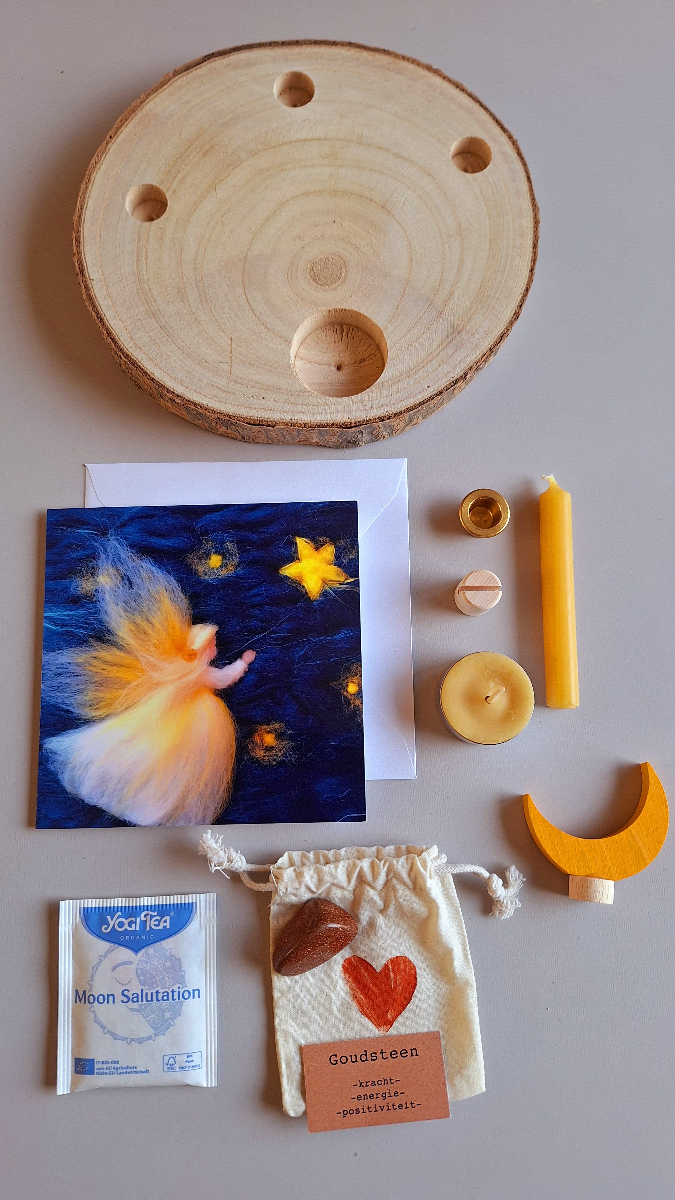 Giftset - Engel tafereel plankje – Het Wol Feetje, Grimm's & Sidedish