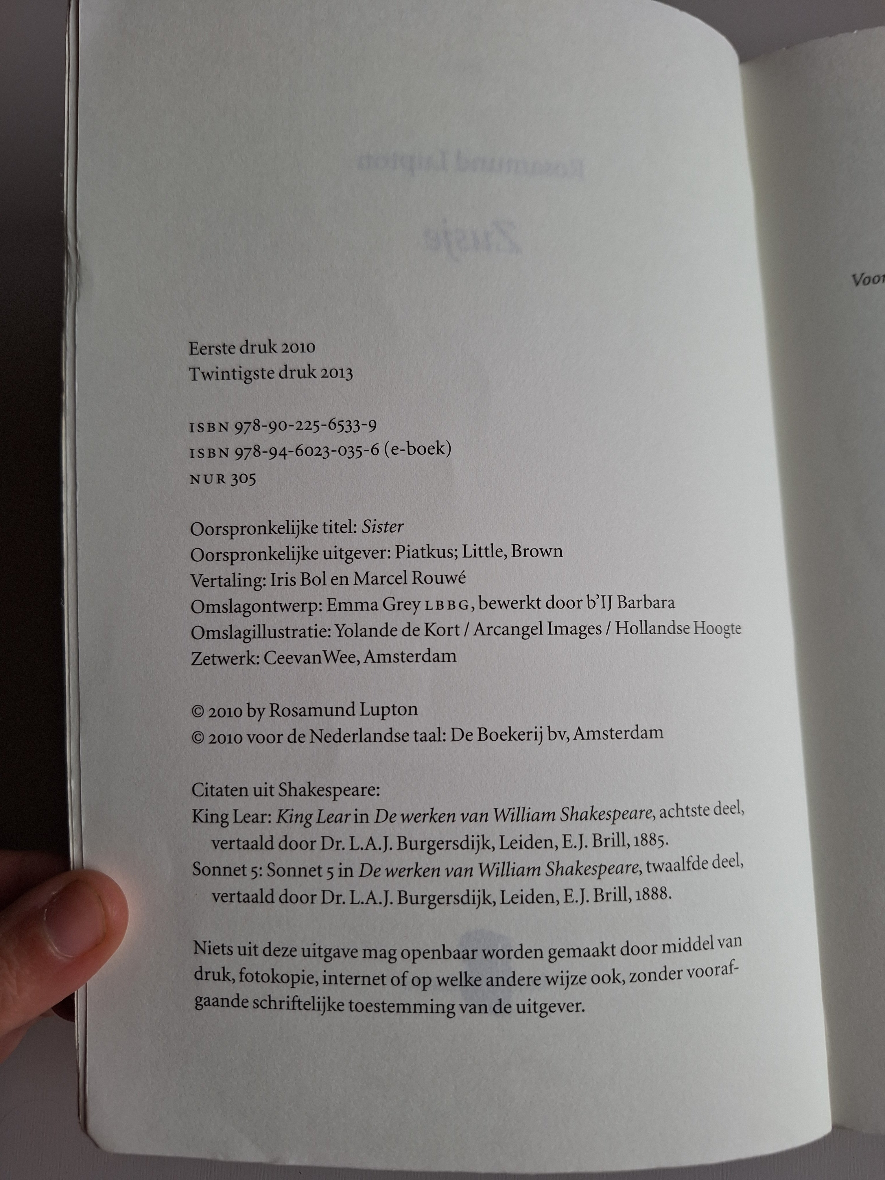 Zusje - Rosamund Lupton - 2dehands gebruikt