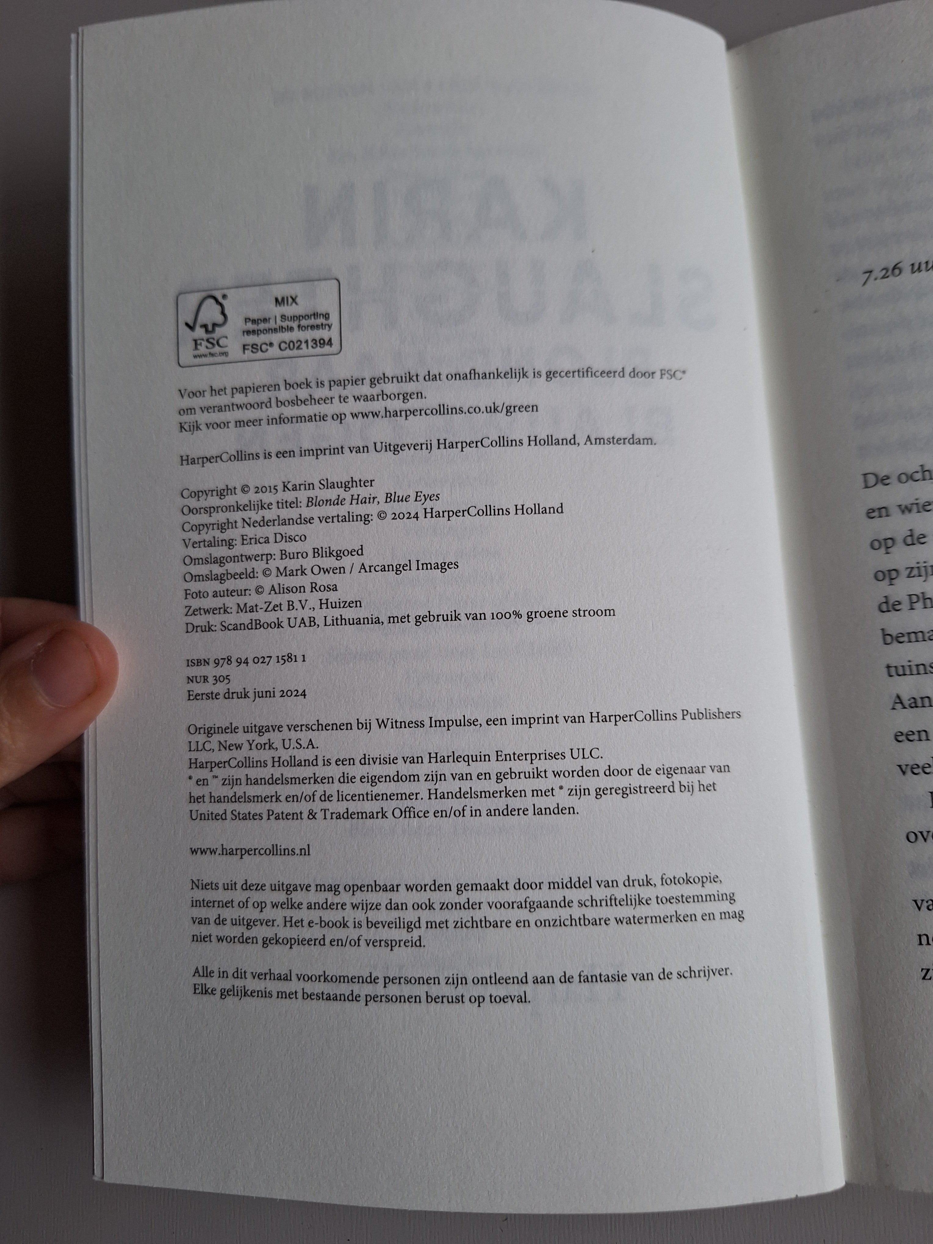 Blond haar, blauwe ogen - Karin Slaughter - 2dehands gebruikt