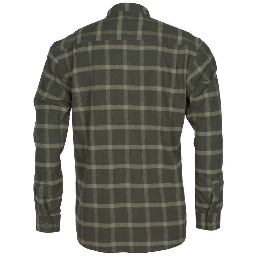 Blouse / Värnamo Flannel Shirt – Men - Dark Green - Pinewood