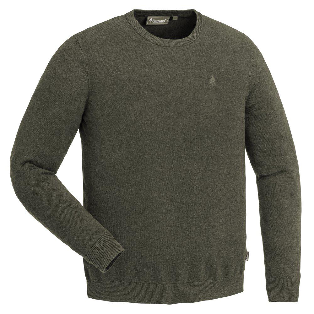 Värnamo Crewneck Knitted Sweater – Men - Green Mix - Pinewood