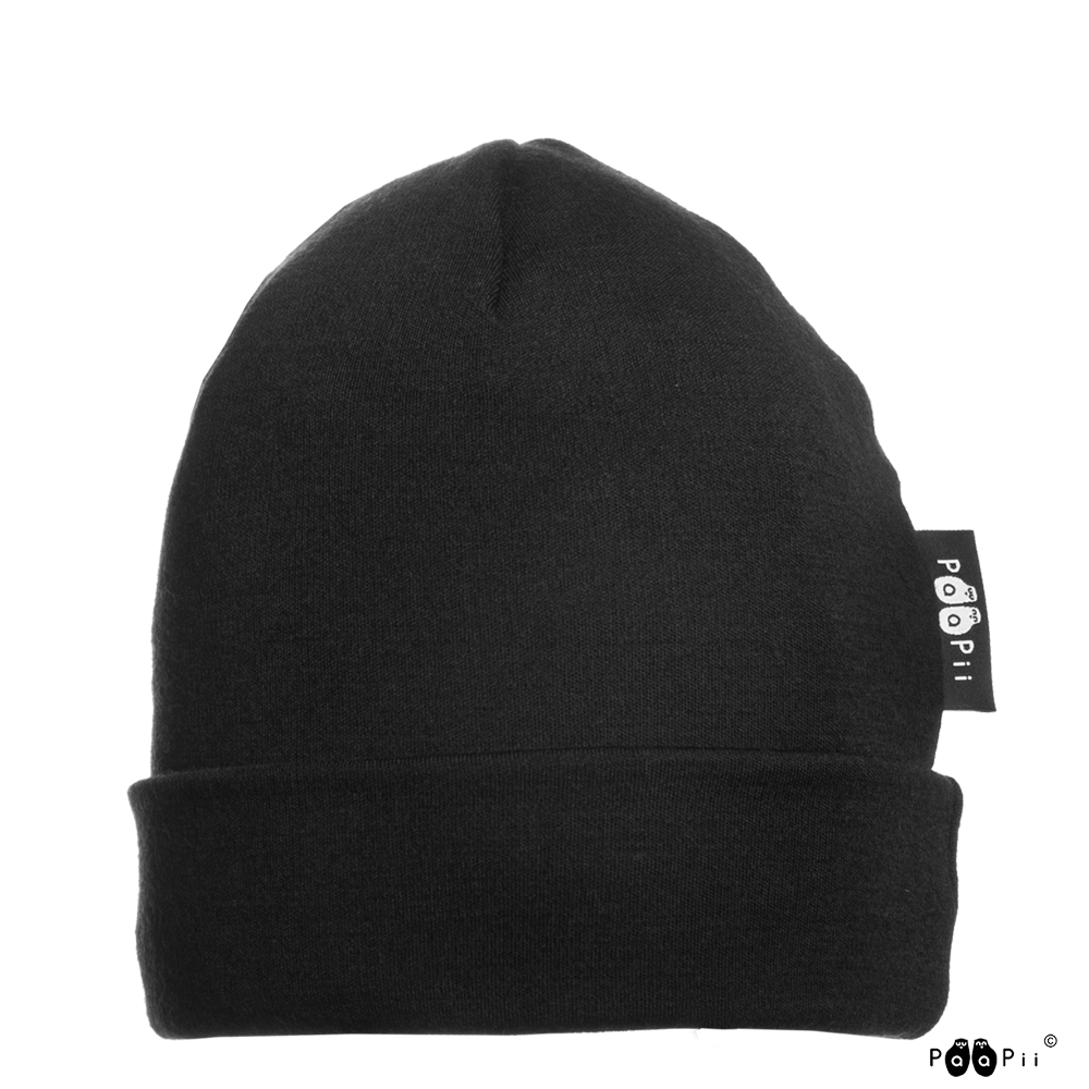 Muts / Beanie merinowol Black – Paapii Design