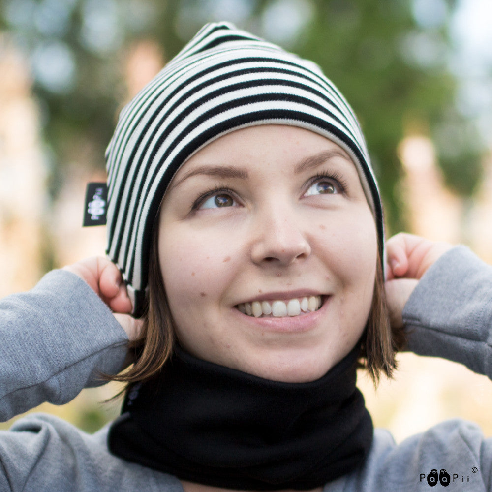 Sjaal / Tube Scarf 100% Merinowol Black – Paapii Design