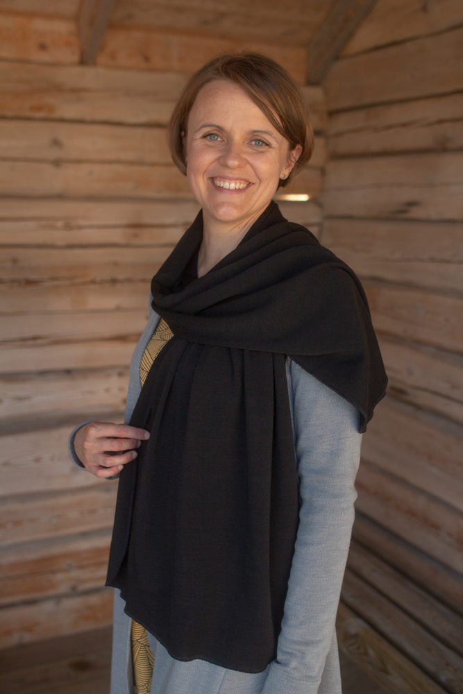 Sjaal / Scarf 100% Merinowol Black – Paapii Design