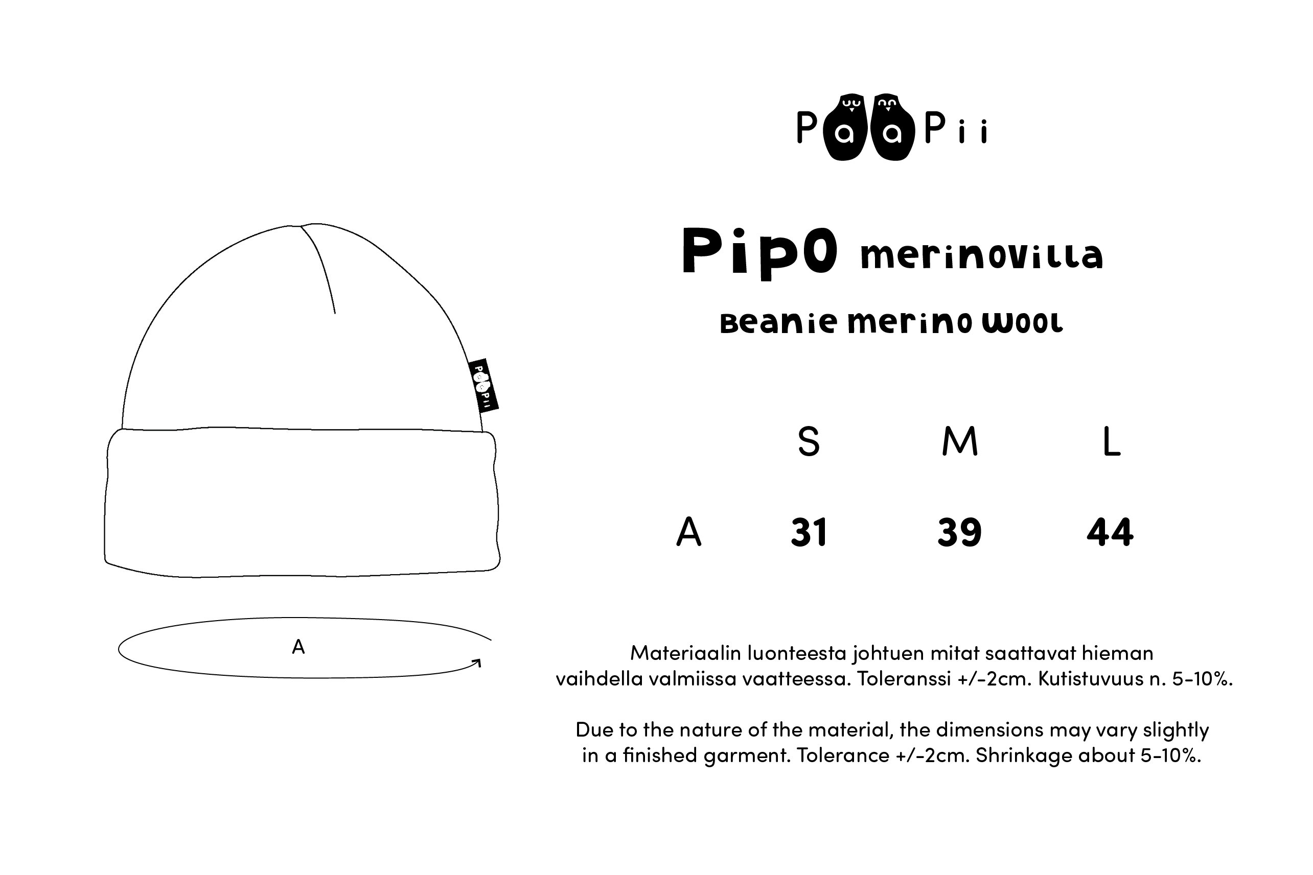 Muts / Beanie merinowol Rust – Paapii Design