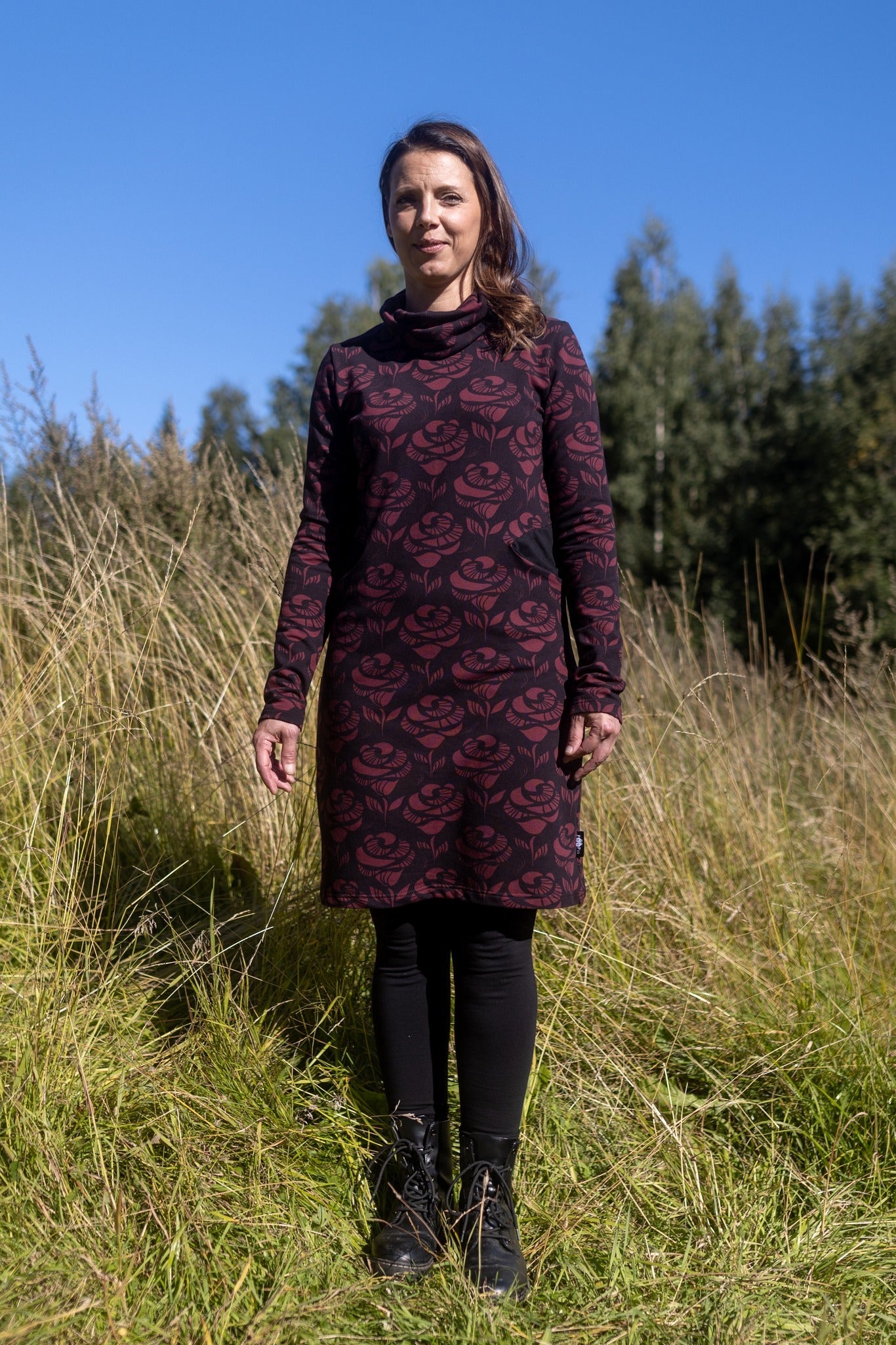 Jurk ROUTA knit dress Rose Beetroot S-XXXL - Paapii Design