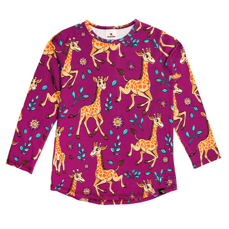 Longsleeve Giraffes Pink - Mullido