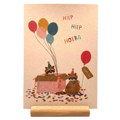 Wenskaart Hiep Hiep hoera - Aardkaart