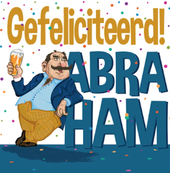 Wenskaart Gefeliciteerd Abraham - Aardkaart