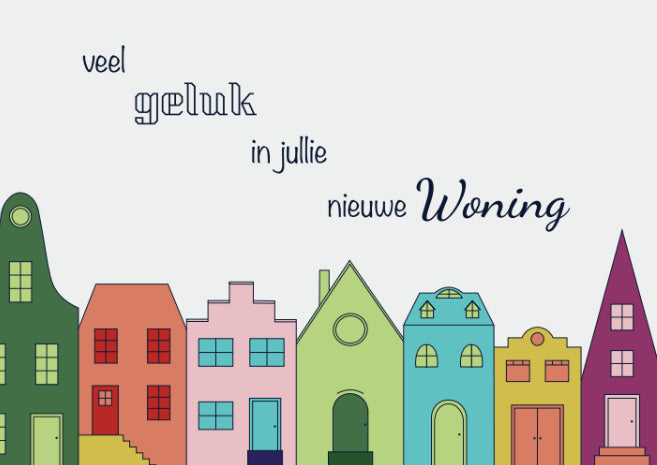 Wenskaart Veel geluk in jullie nieuwe woning - Aardkaart