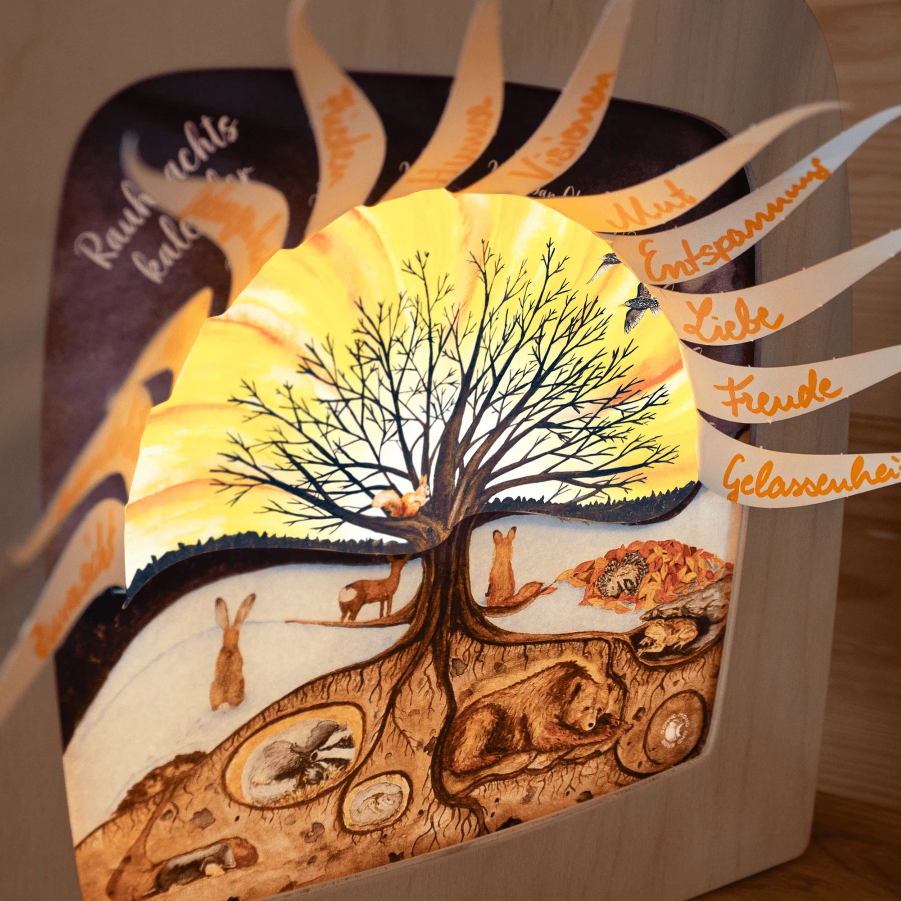 12 Heilige nachten Sonne Mond und Erde silhoutte – Toverlux