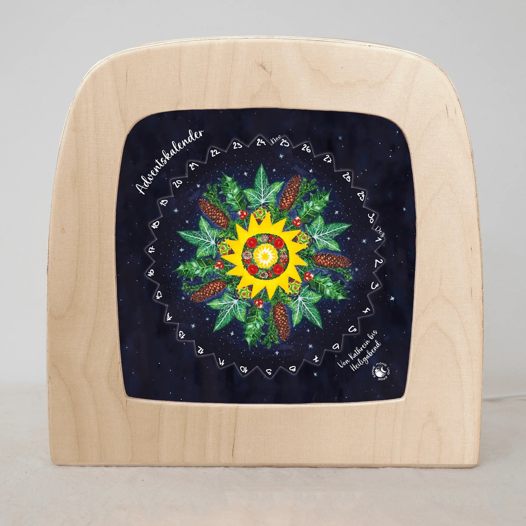 Adventskalender Sonne Mond und Erde silhoutte – Toverlux