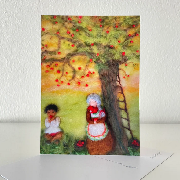 Ansichtkaart Herfst / Winter – Appelvrouwtje – Het Wol Feetje