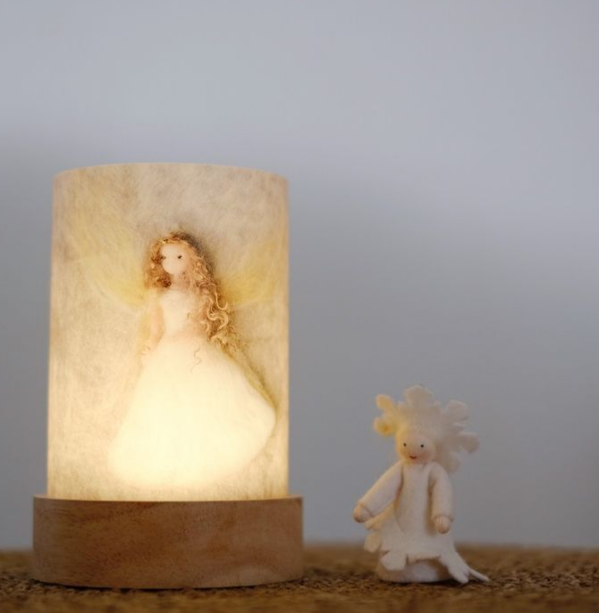 Houten Base LED voor Lichtkaarten Toverlux – Het Wol Feetje