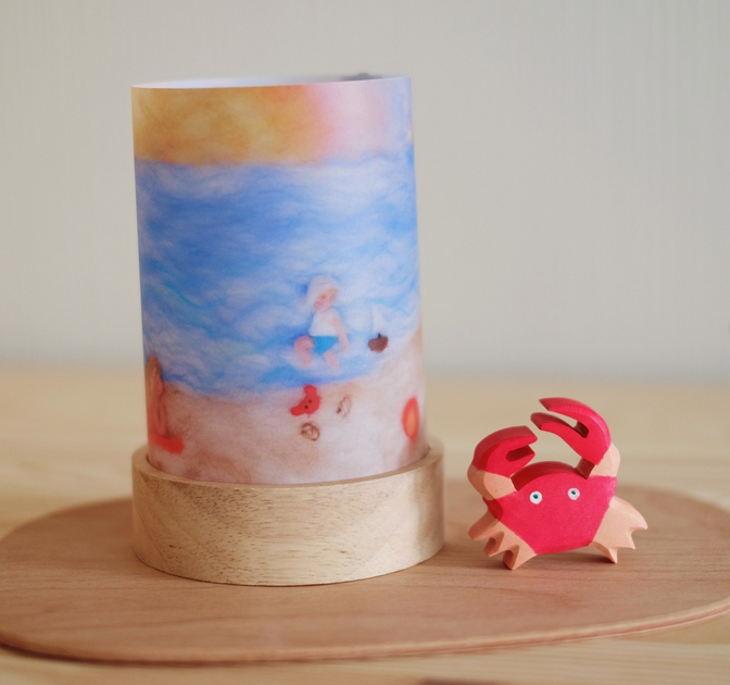 Houten Base LED voor Lichtkaarten Toverlux – Het Wol Feetje