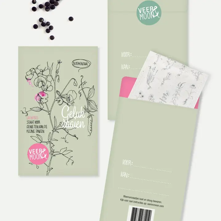 Bloemenzaden 'Geluk Zaaien' met Lathyrus - Veer&Moon