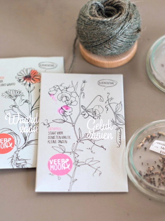 Bloemenzaden 'Geluk Zaaien' met Lathyrus - Veer&Moon