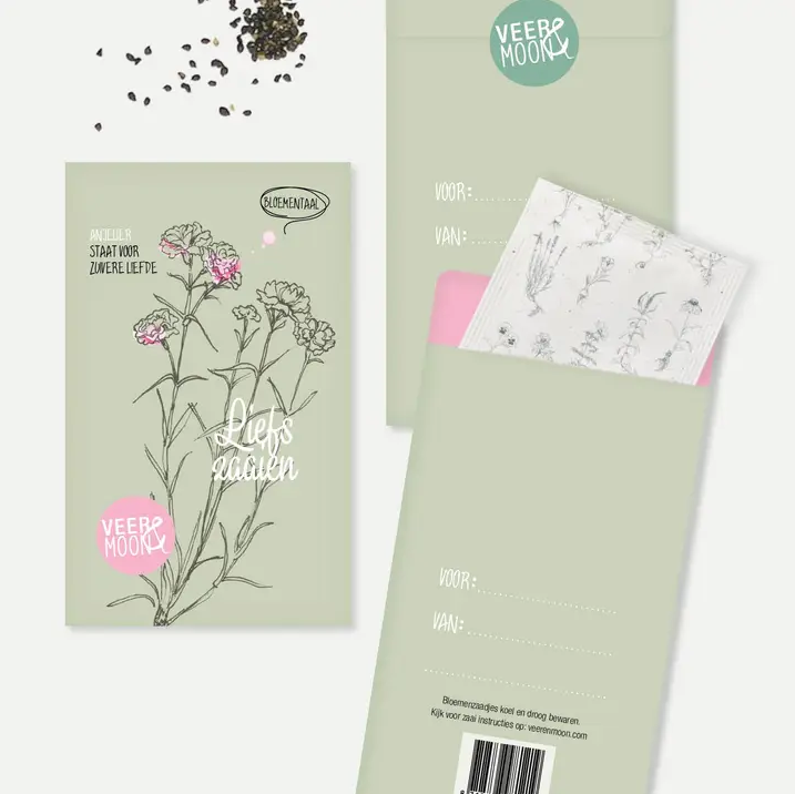Bloemenzaden 'Liefs zaaien' met Anjelier - Veer&Moon