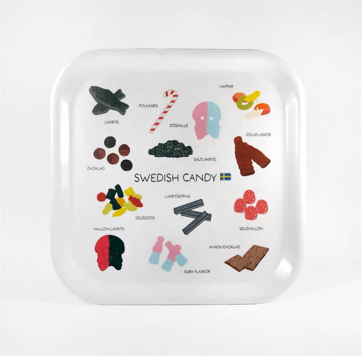 Dienblad / TRAY / Bricka Swedish Candy 20x20 cm – Mellow Design