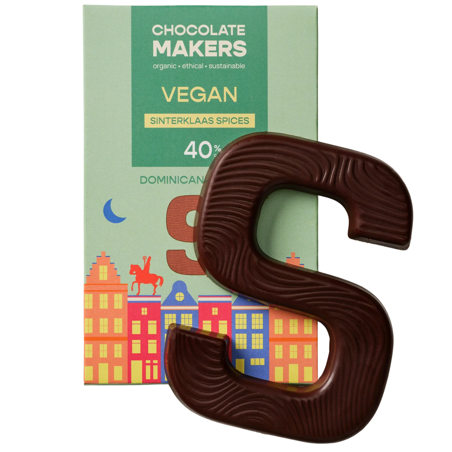 Sintletter Vegan 40% Sint Spices - Bio & Fairtrade - Chocolate Makers