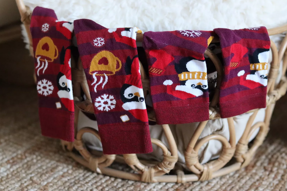 Christmas Penguins Socks / Baby / Kids / Adult - Faves. Socks&Friends