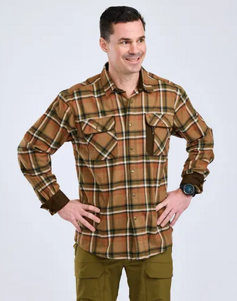 Cornwall Flannel Shirt - Men - D. Sandstone - Pinewood
