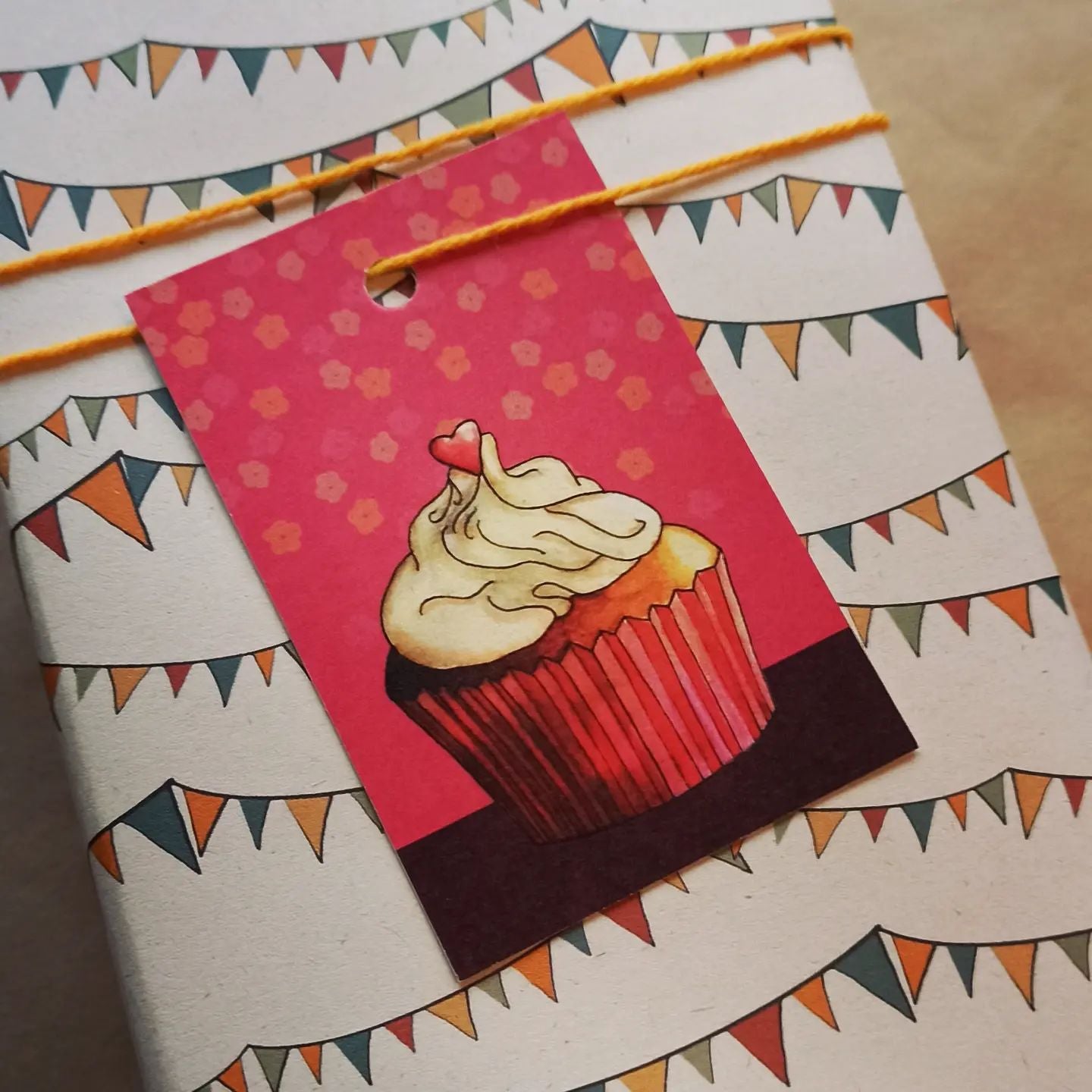 Klein kaartje / Gift Tag Cupcake - Silly Goose