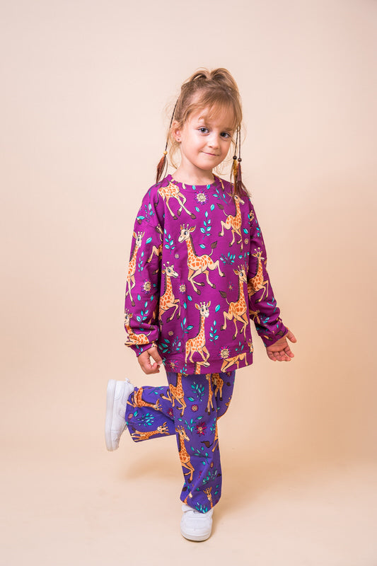 Trui / Sweatshirt Oversized Giraffes Pink - Mullido