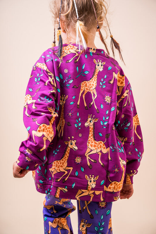 Trui / Sweatshirt Oversized Giraffes Pink - Mullido