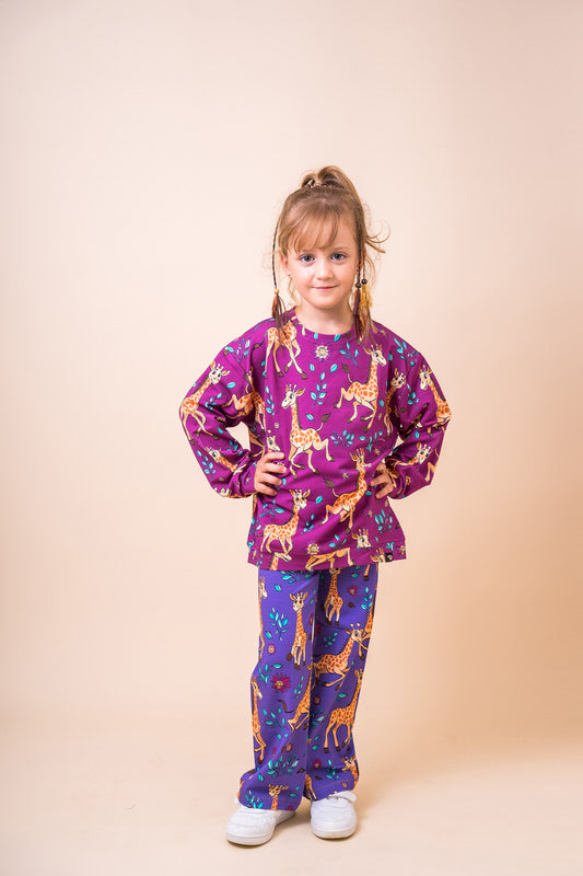 Trui / Sweatshirt Oversized Giraffes Pink - Mullido