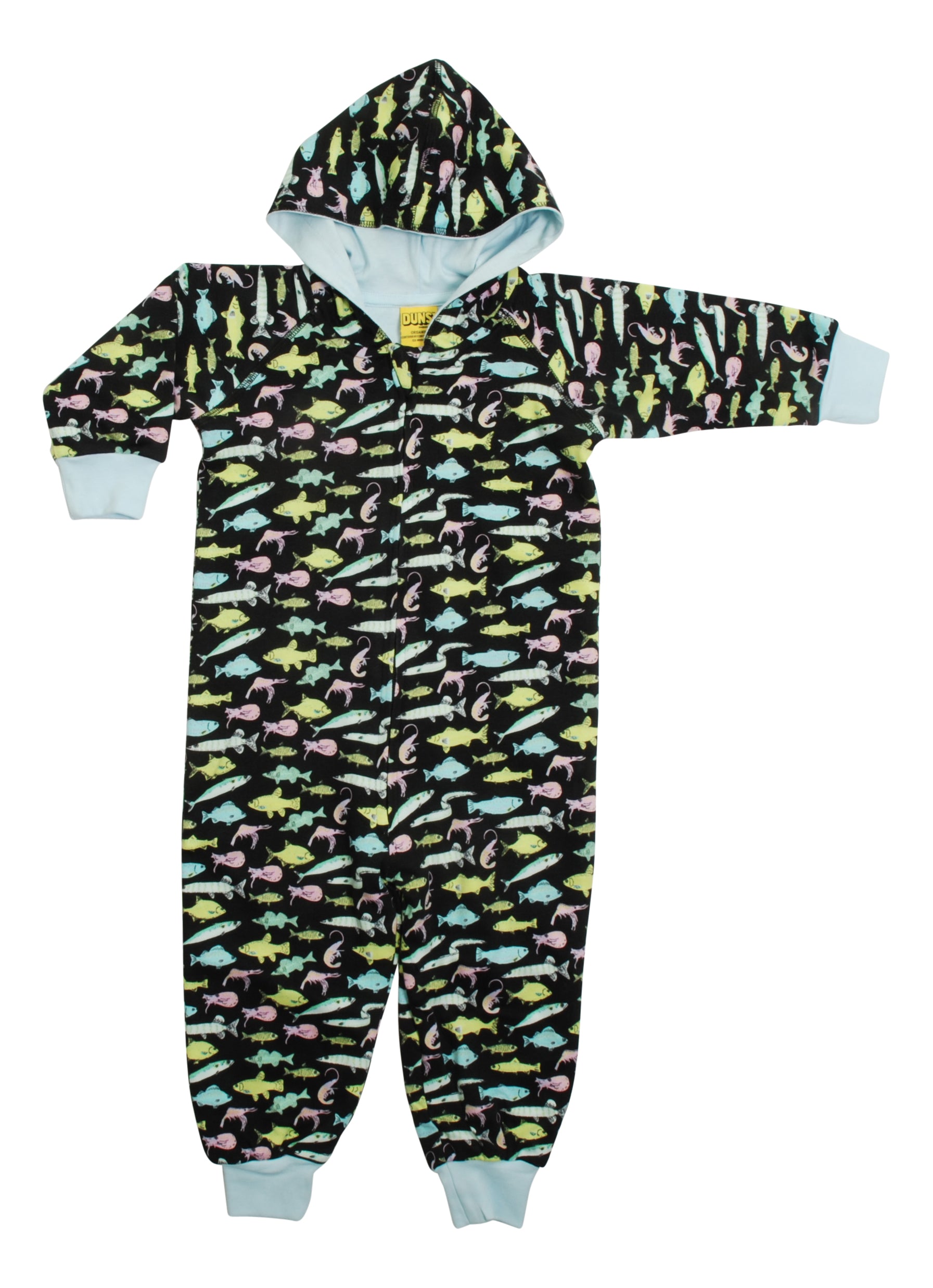 Onesie / One-piece / Hood W Suit Black Fish - Duns Sweden