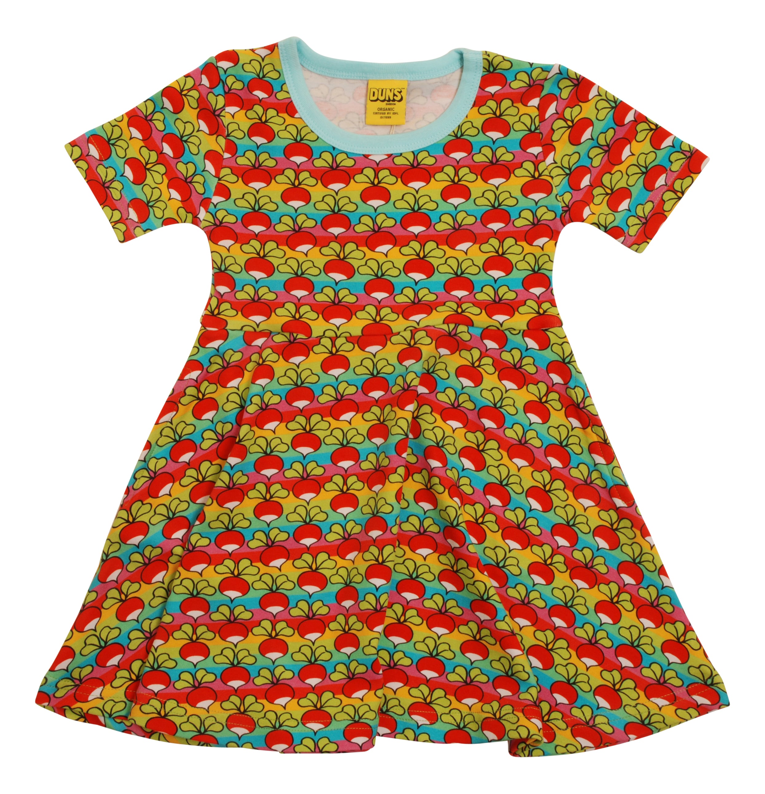 Jurk / SS Skater Dress Radish Mini Stripe - Duns Sweden