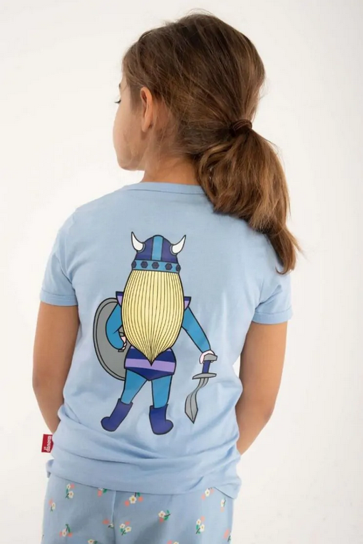 T-shirt Danebasic SS Pastel Blue FREJA - Danefae / Dyr