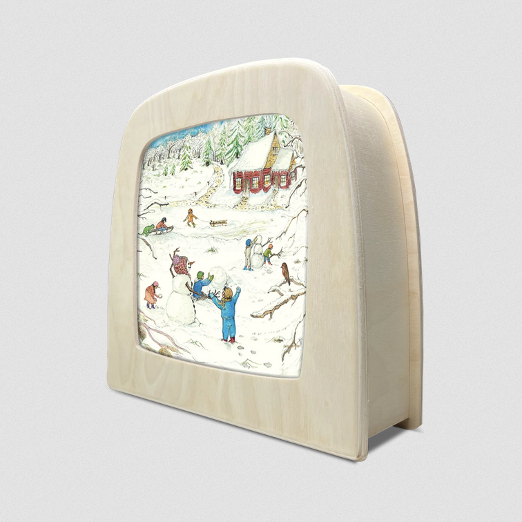 Toverplaat Red Cottage Winter Silhouette – Eentje van Margo