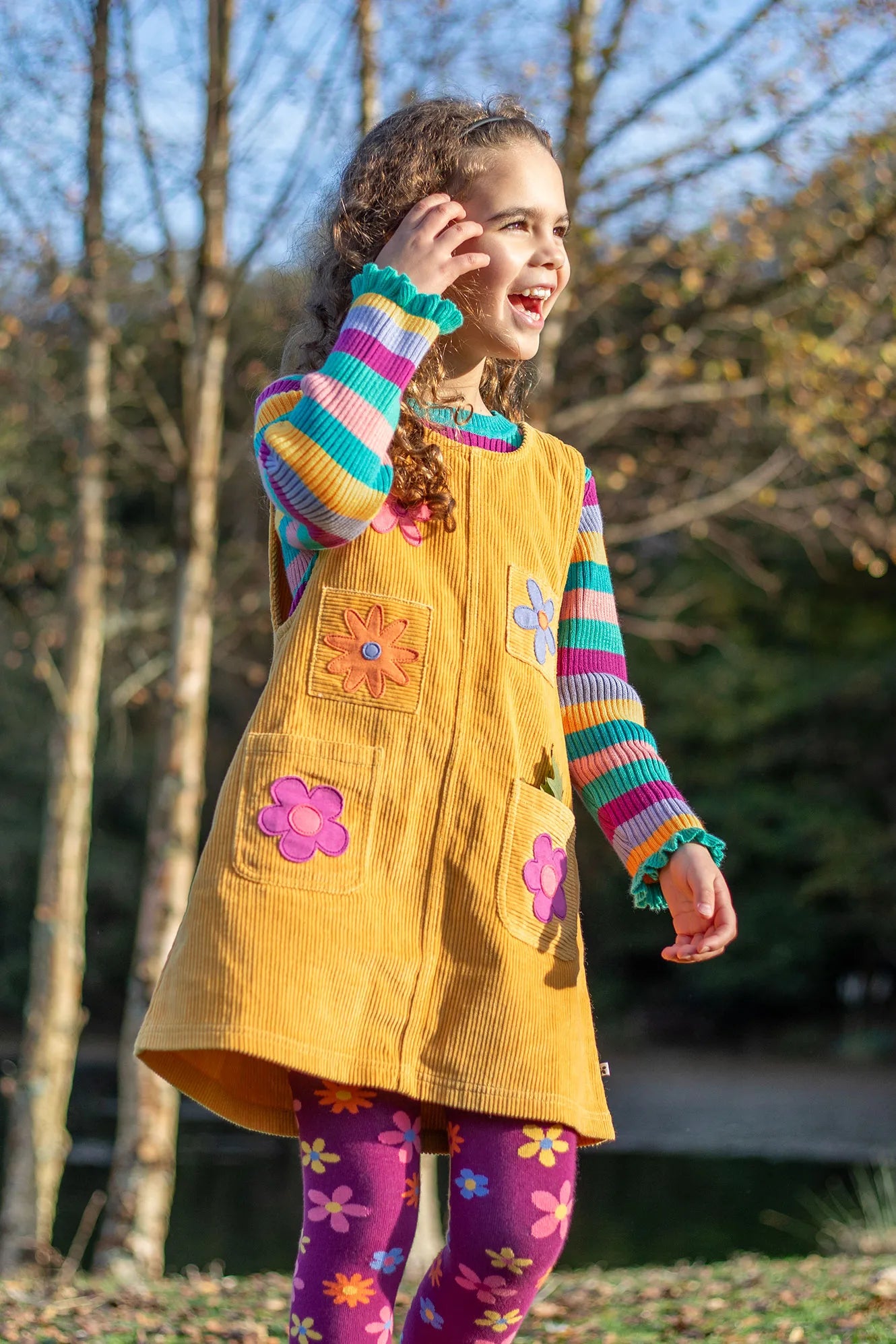 Trui / Zoe Knitted Jumper Wild Rainbow Stripe - Frugi