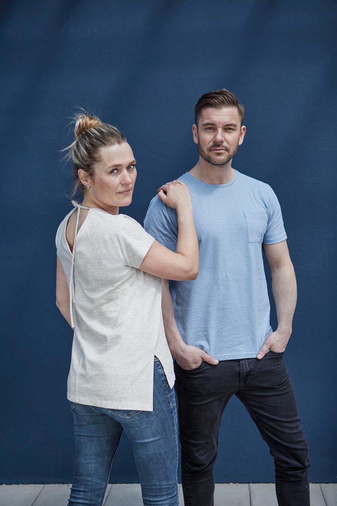 T-shirt Gy Hobbe Hemp - Naturmelange - Ivanhoe of Sweden