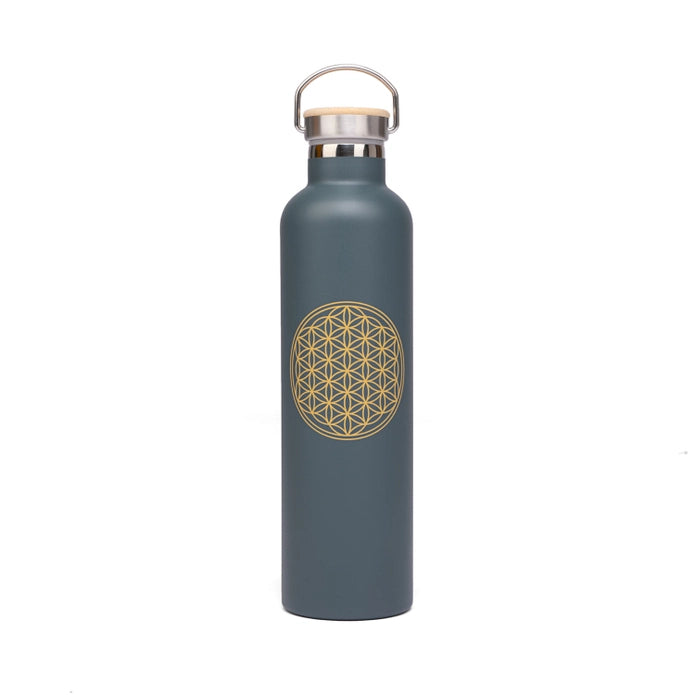 Bodhi Thermosfles "Flower of Life" Antraciet 1000 ml - Bodynova