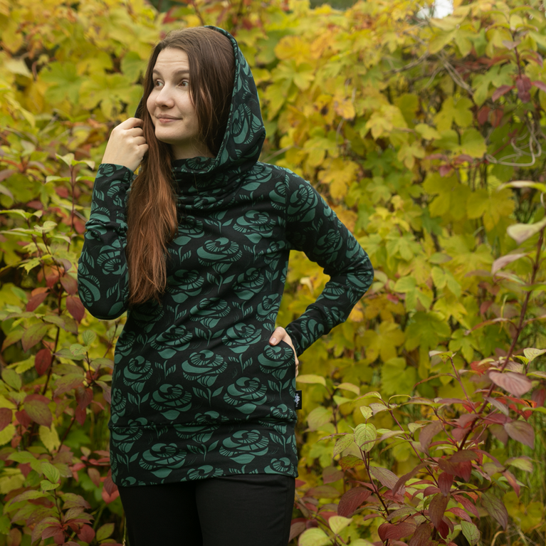 Sweater Halla Hoodie Dark Green S-XXXL - Paapii Design